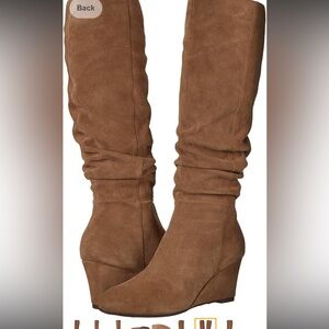 Bettye Muller Brown Suede Wedge Boots